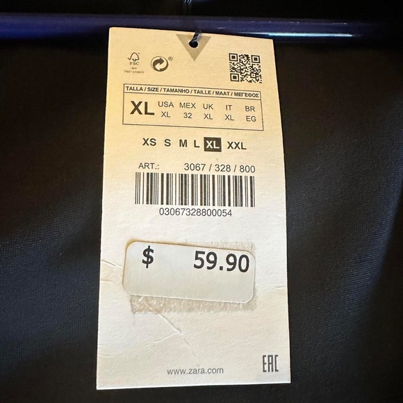 NWT Zara Satin Effect Dress w/ Jewel Trim Buckles Size XL - Picture 4 of 4